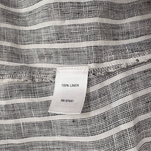 J. Jill Love Linen L P Large Petite Stripe Midi Dress 100% Linen Dress Lagenlook - Picture 7 of 9